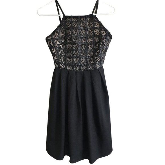 Missguided Skater Dress Size 2 US XS 9799 Black - Picture 2 of 8